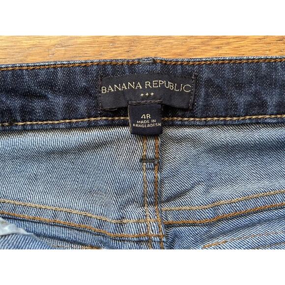 BANANA REPUBLIC Dark Wash Flared Jeans sz 4R (w30) - Picture 8 of 11